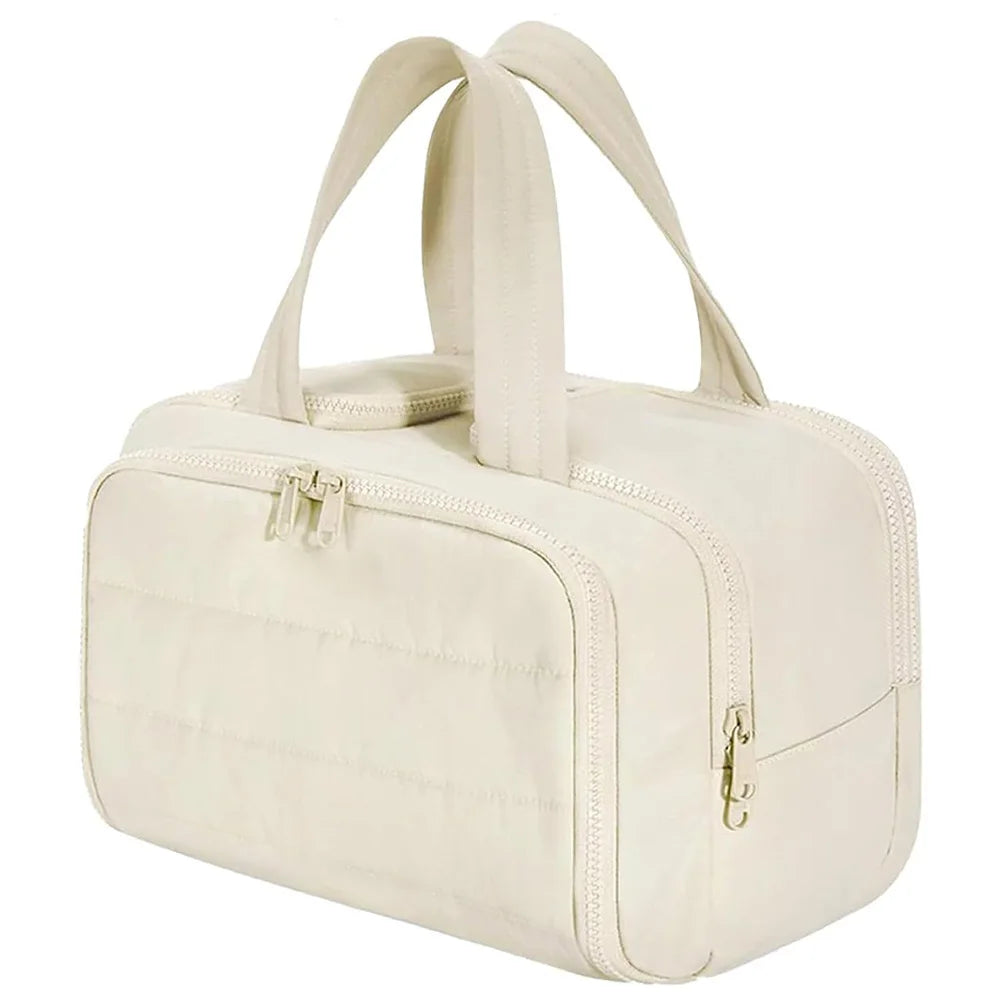 Large Waterproof Toiletry Bag | Travel Cosmetic Organizer Travel Toiletry Bag Peaceful Pleasures Health and Wellness Beige