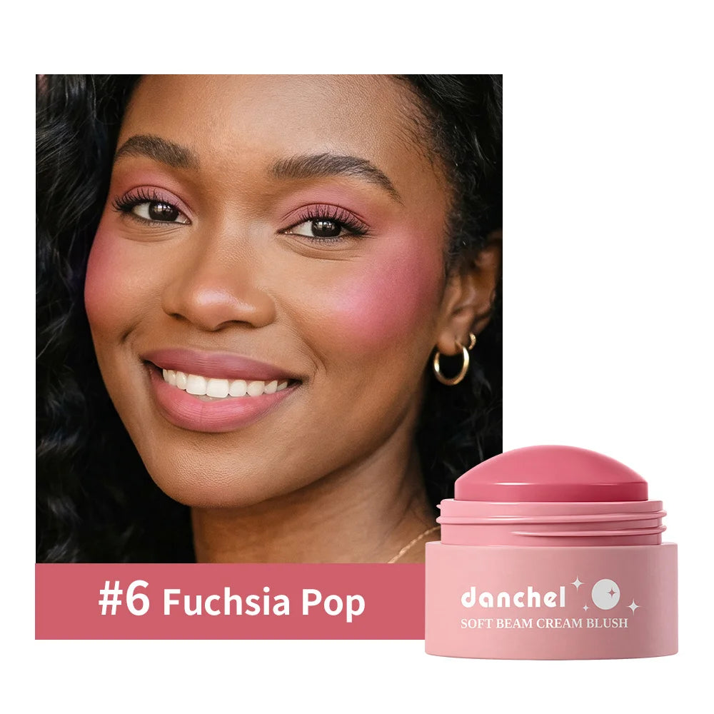 Natural Looking Matte Blush Stick Soft Cream Blush Balm Waterproof Long Lasting Hydrating Lightweight Blendable Cheek Cosmetics Peaceful Pleasures Health and Wellness 6 Fuchsia Pop