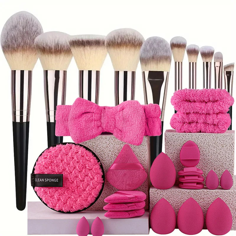 RUNTOIN 10PCS Fluffy Makeup Brush Set – Foundation & Eyeshadow