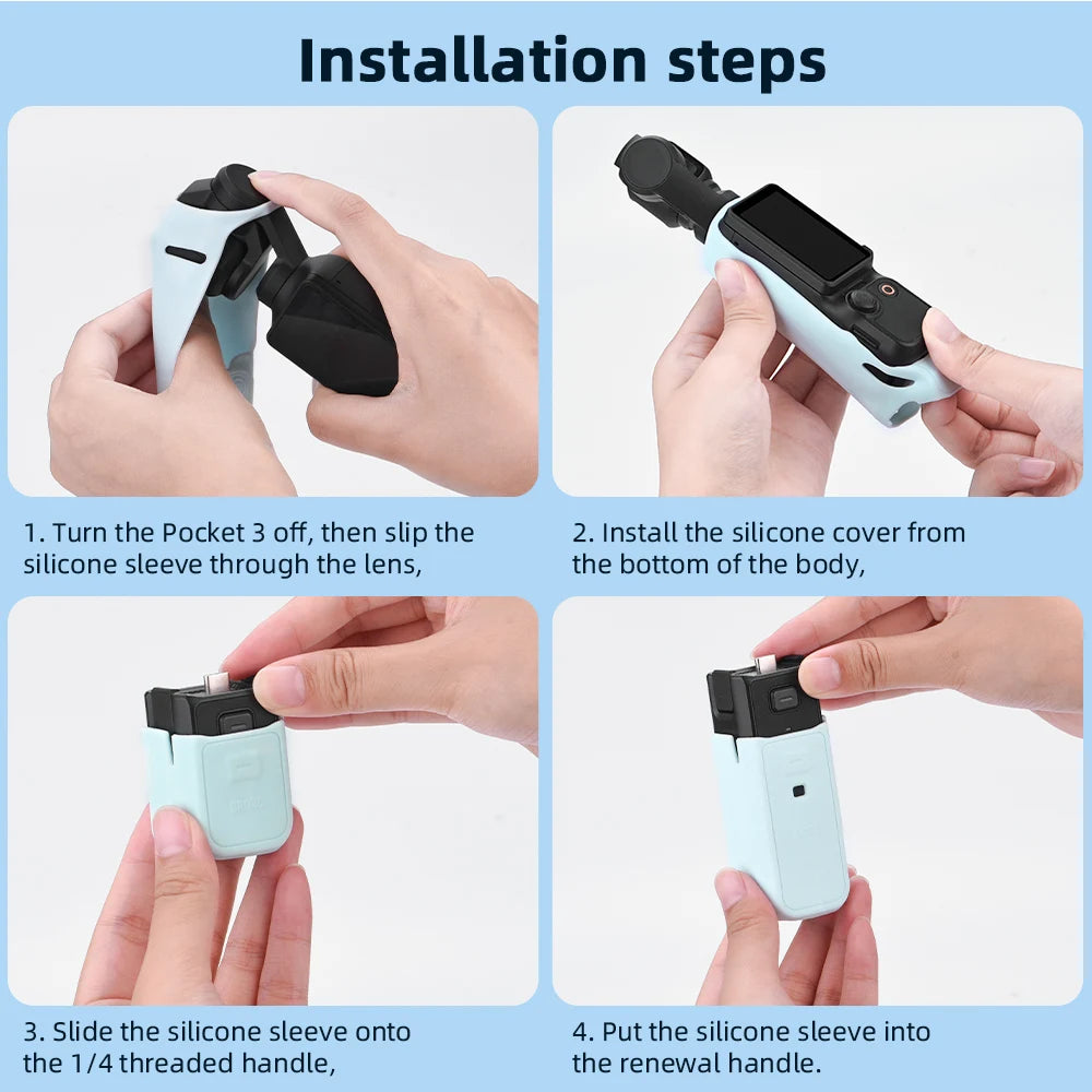 Silicone Case & Lens Cover for DJI Osmo Pocket 3 – Waterproof