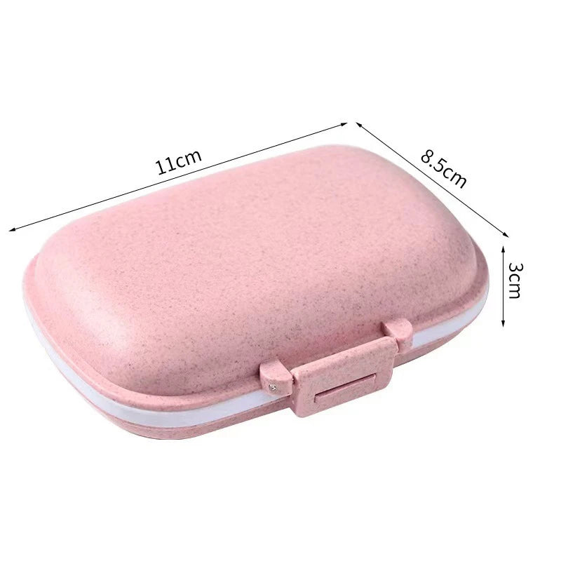 8 Grids Mini Portable Pill Box Travel Medicine Holder Foldable Tablet Storage Drug Case Container Dispenser Organizer Tools Peaceful Pleasures Health and Wellness 8G Pink