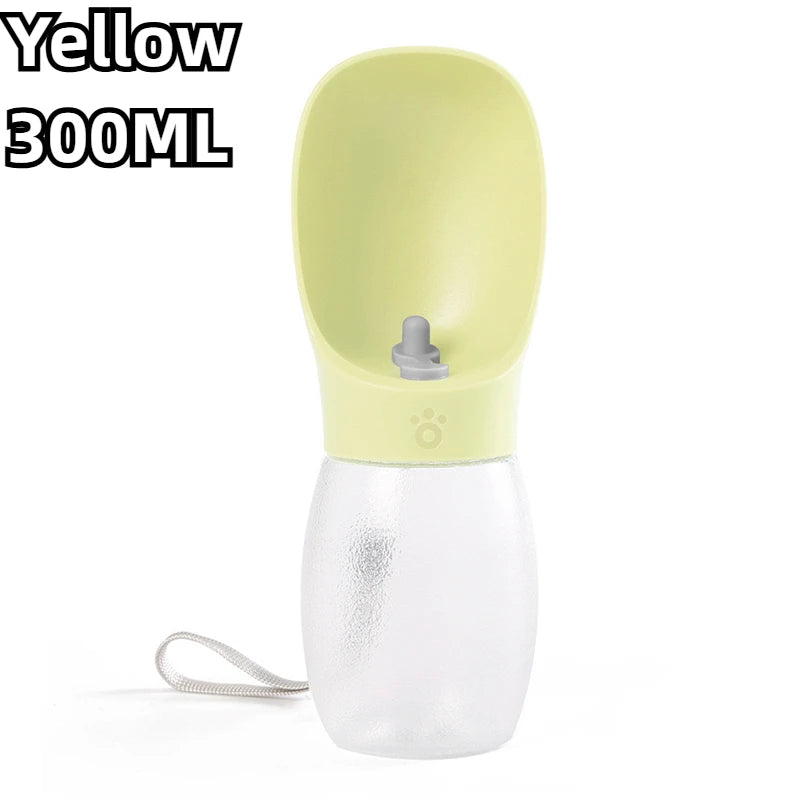 300ML Dog Water Bottle Portable Pet Water Dispenser For Small Big Dogs Cat Walking Outdoor Travel Leakproof Drinking Bowl Feeder Peaceful Pleasures Health and Wellness YELLOW 300ML
