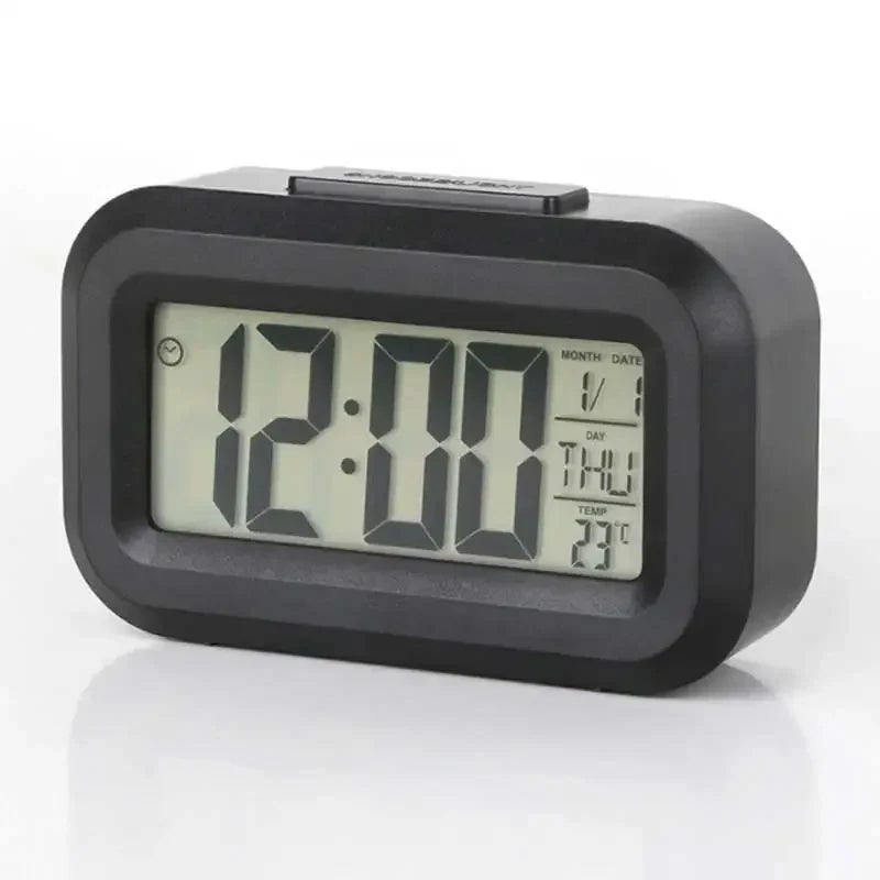 LED Digital Electronic Alarm Clock With Backlight Snooze Calendar Screen Display For Home Office Desktop Table Peaceful Pleasures Health and Wellness Black