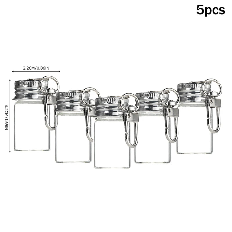 Glass Keychain Storage Bottle 7/10ml | Mini Portable Jar