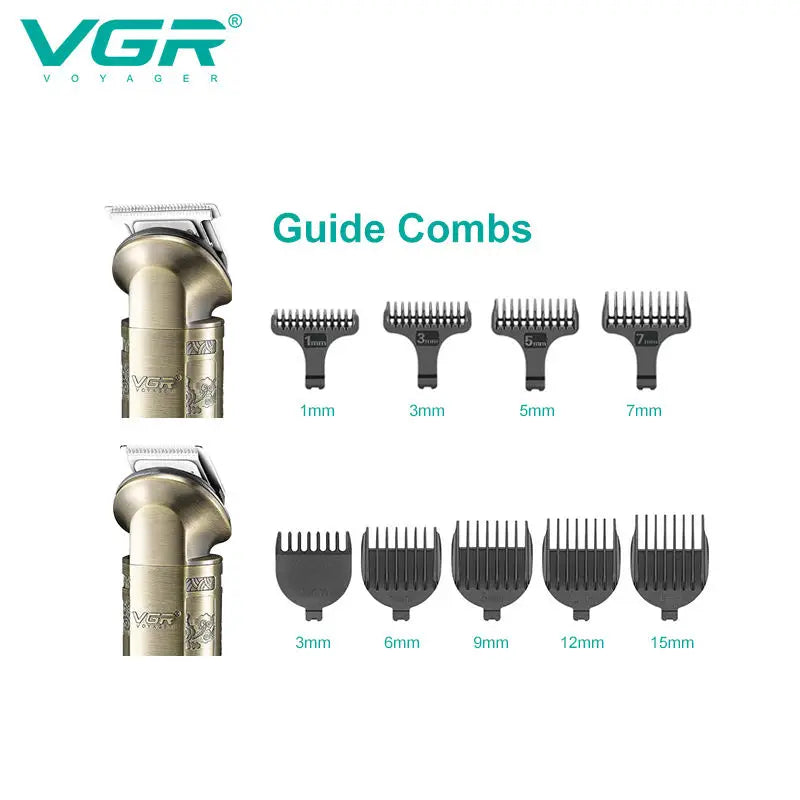 VGR 110 6-in-1 multifunctional hair clipper, metal retro body hair trimmer, home carving pusher, nose hair trimmer, shaving hair Peaceful Pleasures Health and Wellness