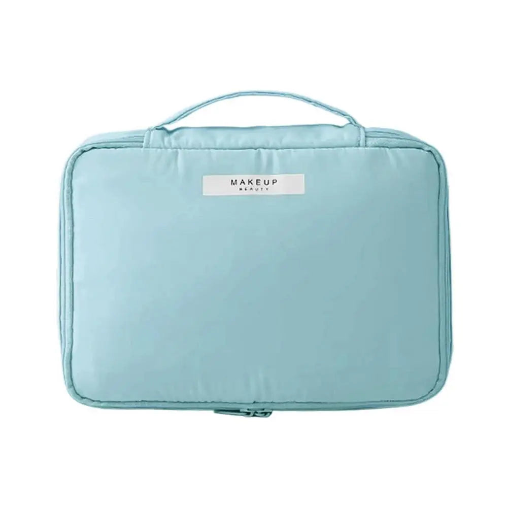 Travel Cosmetics Storage Bag Large Capacity Detachable Makeup Bag with Brush Holder Waterproof Toiletry Bag for WomenWashing Bag Peaceful Pleasures Health and Wellness Blue