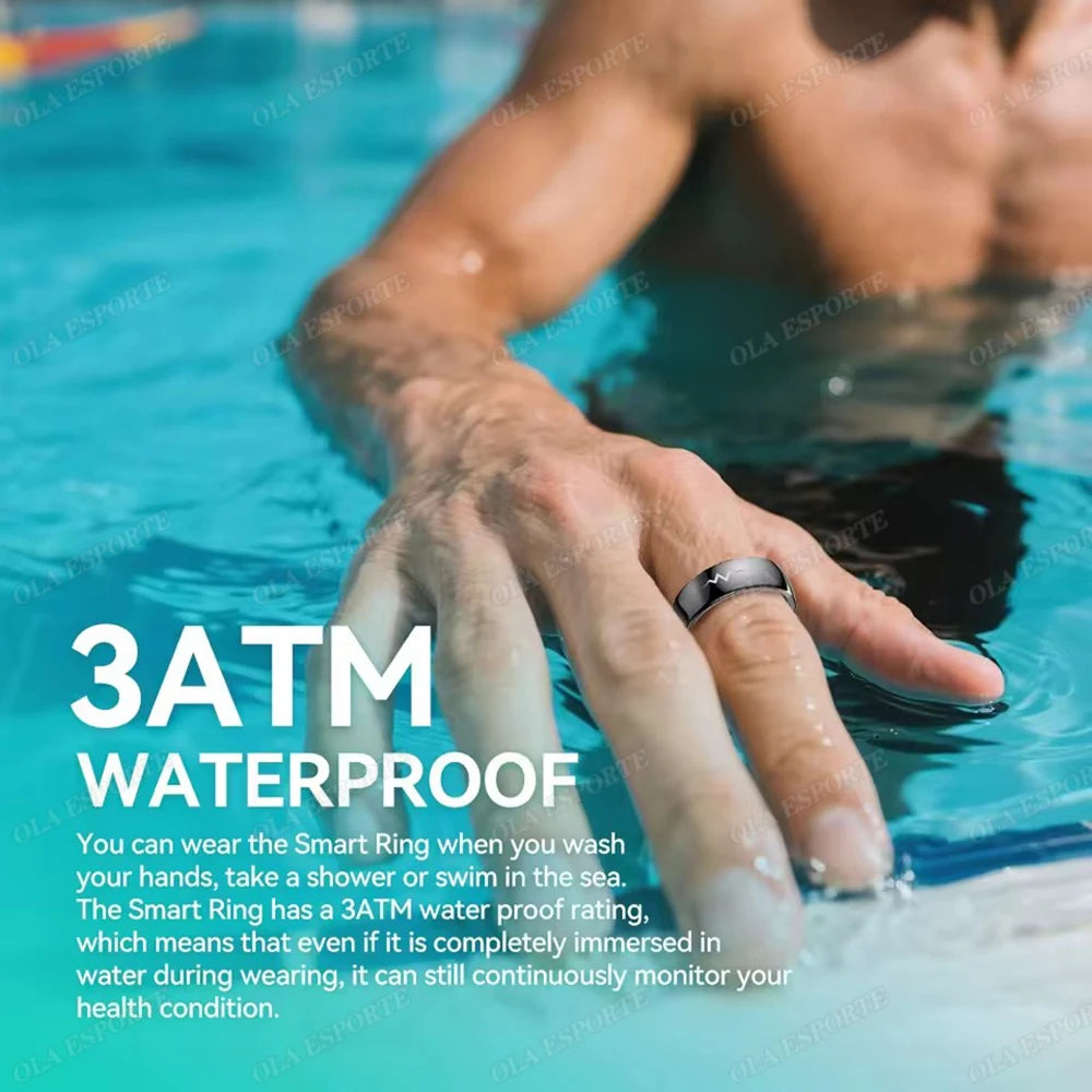 AI ECG Smart Ring – Heart Rate, BP & Sleep Monitor | Waterproof