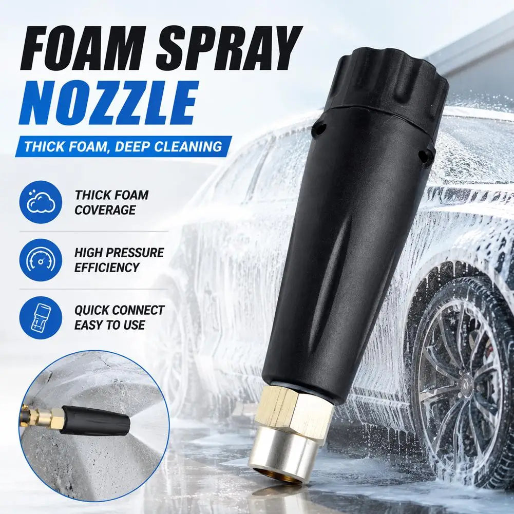 Automatic Car Wash Tool G1/4 Inlet Foam Nozzle High Pressure Washer Water Gun Cleaning Nozzle With 1.2mm Orifice For Outdoor Peaceful Pleasures Health and Wellness