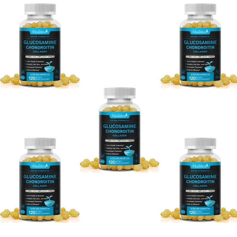 Glucosamine & Chondroitin Joint Support Supplement – 120 Capsules Peaceful Pleasures Health and Wellness 5bottles United States