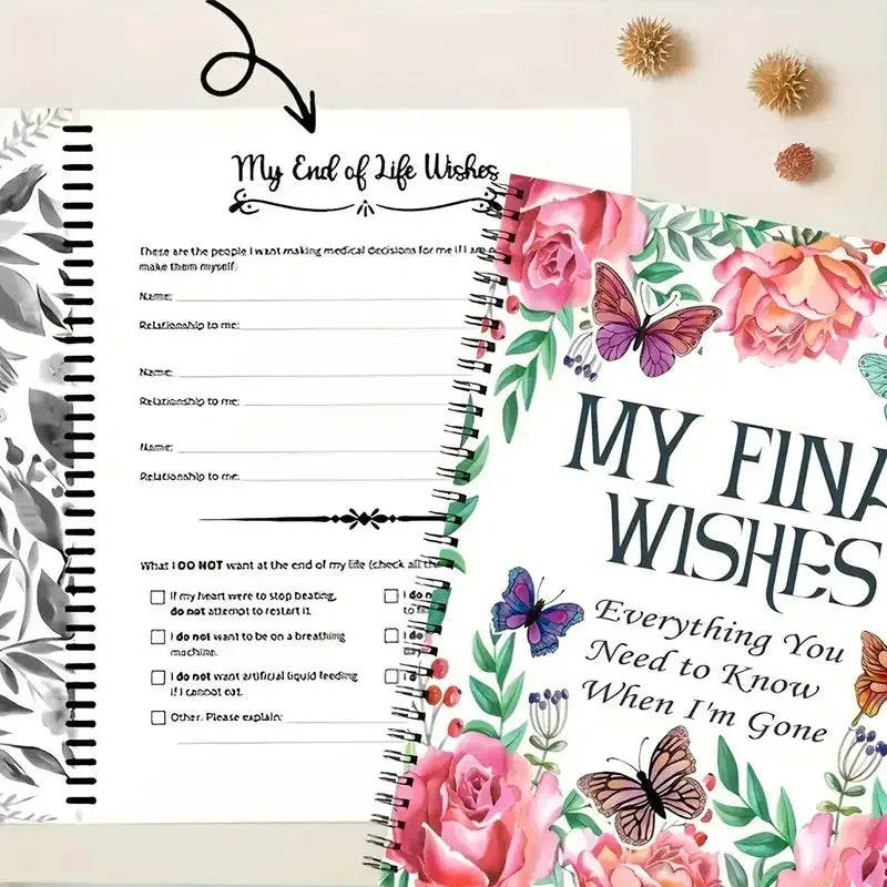 My Final Wishes Planner End Life Journal Notebook Daily Organizer