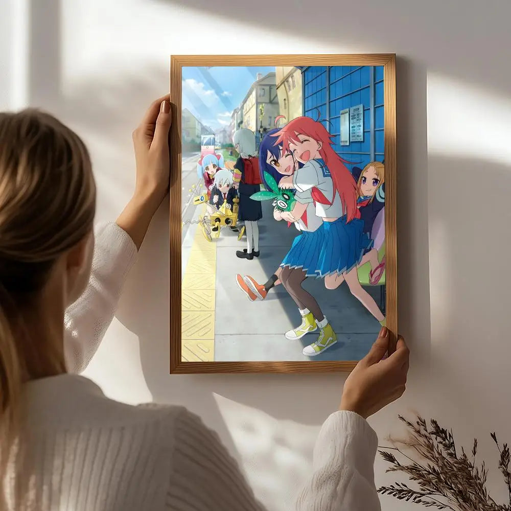 Anime F-Flip Flappers Poster HD Self Adhesive Waterproof Wall Art Ideal for Home Office Dorm Bedroom Great Gift Peaceful Pleasures Health and Wellness White2 40X50cmNoframe