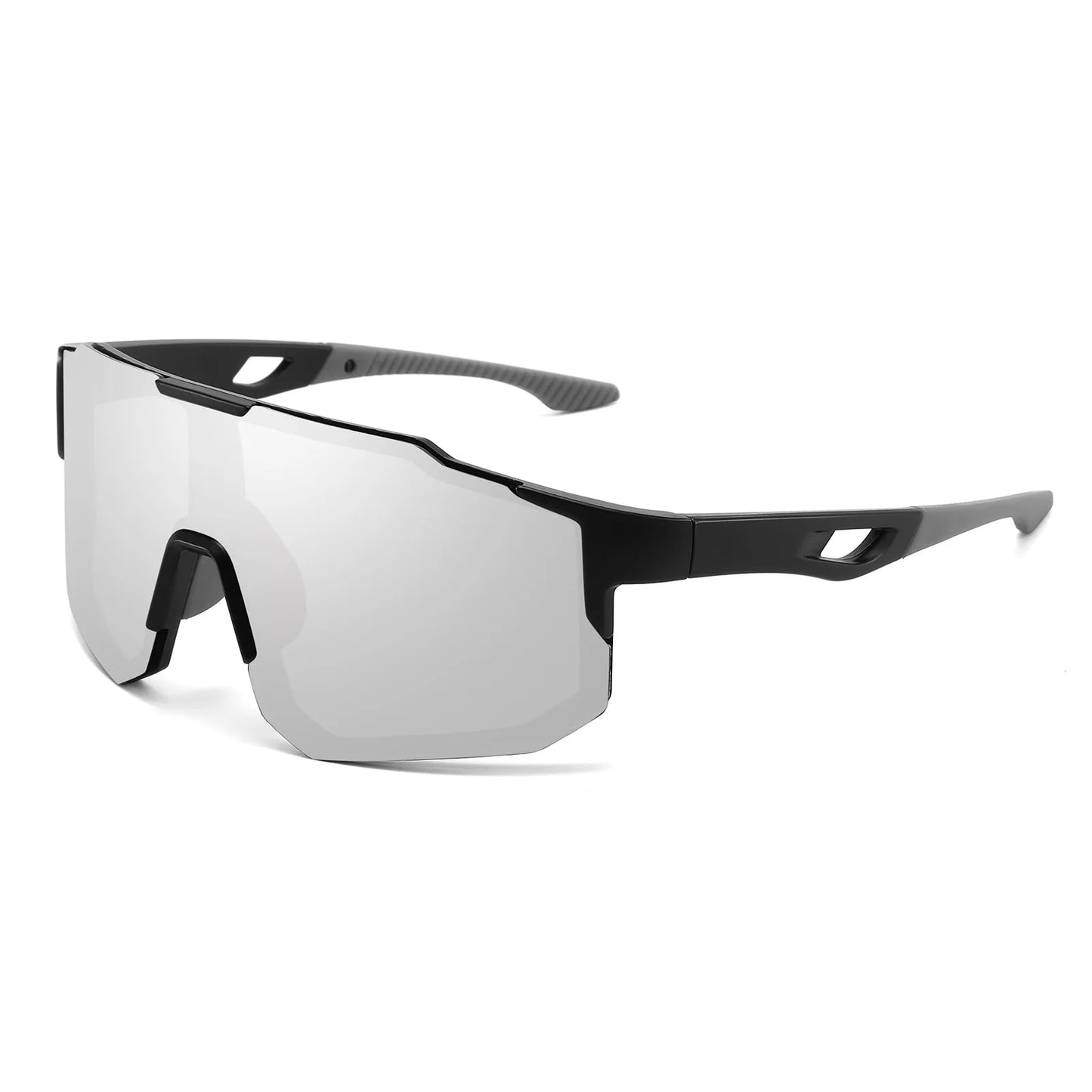 Unisex Oversized Sports Sunglasses UV400 Wraparound Colorful Comfort Fit for Cycling Hiking Outdoor Activities Peaceful Pleasures Health and Wellness C6-silver mirror