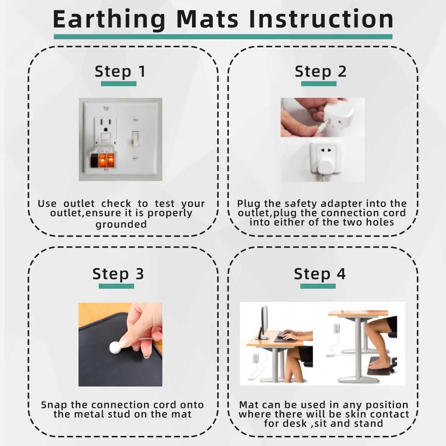 Grounding Mat for Feet & Desk | Better Sleep & Stress Relief