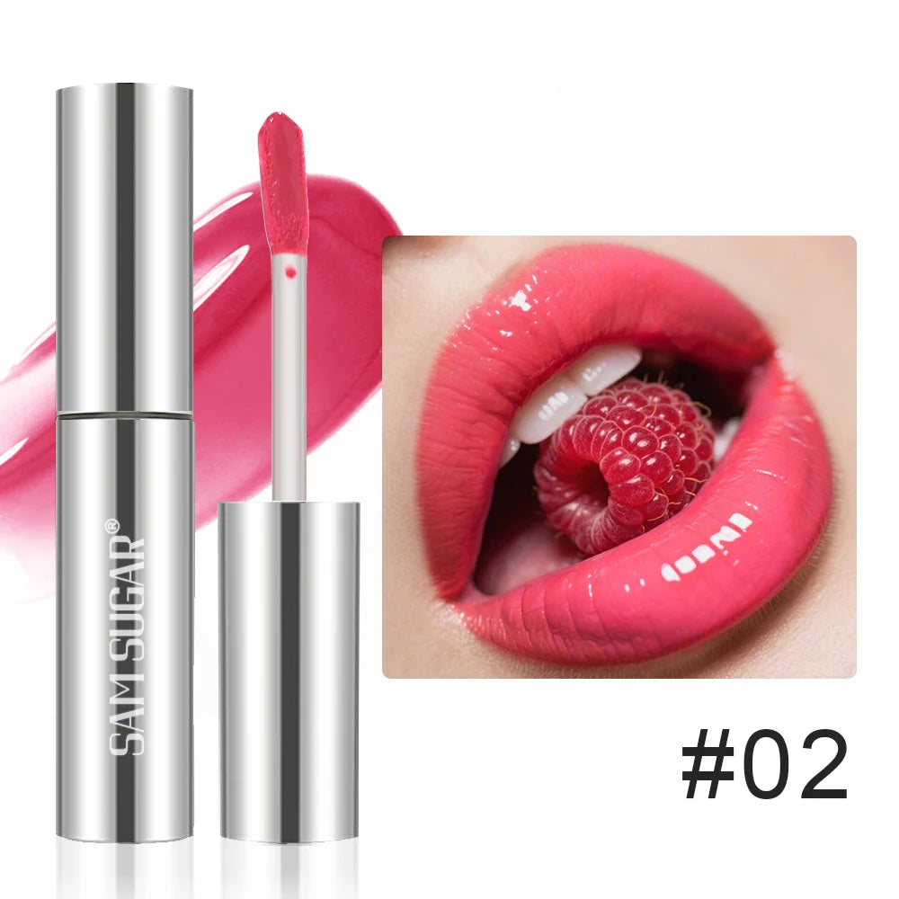SAM SUGAR Mirror Lip Gloss – Waterproof Long-Lasting Raspberry