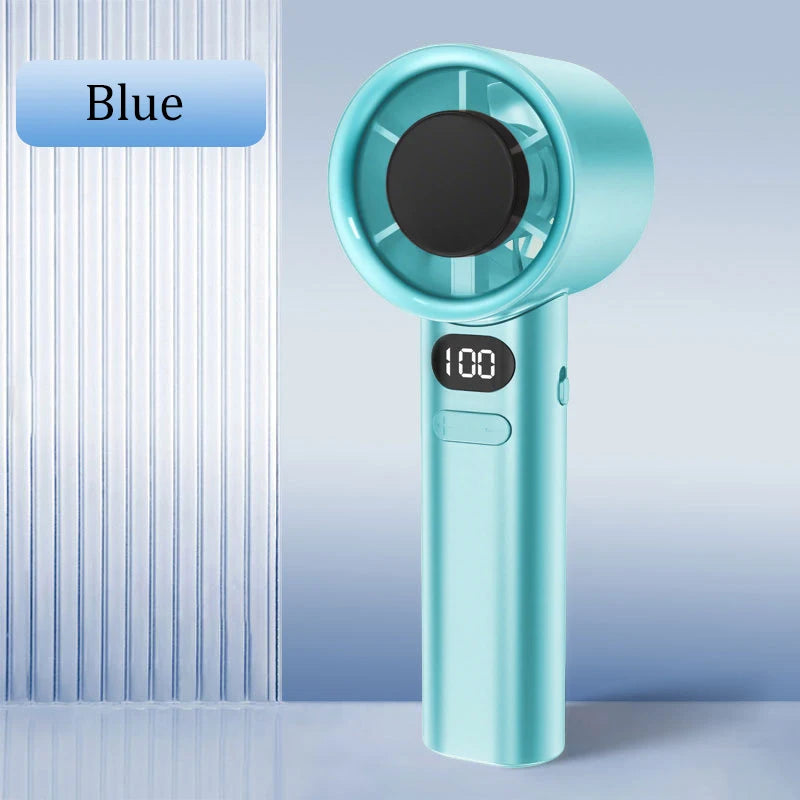 Mini Handheld Fan 120 Speed Portable Bladeless Desktop Fans Rechargeable Instant Cooling With Ice Mode For Men Women New Peaceful Pleasures Health and Wellness Blue