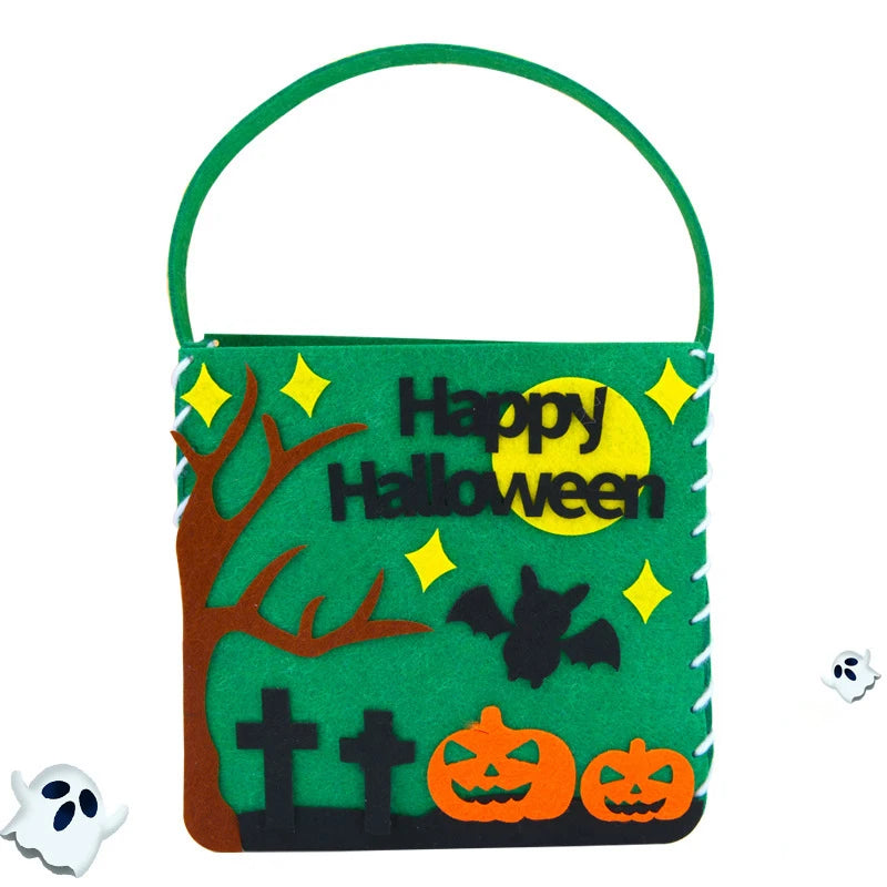 Hand Sewn Halloween Trick Supports Tote Bags Kids DIY Crafts Kits