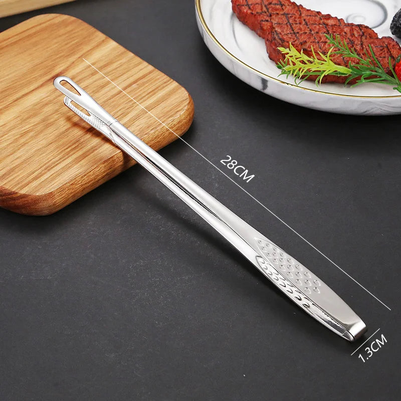 Stainless Steel BBQ Tongs | Camping & Outdoor Cooking Clip BBQ Cooking Tongs Peaceful Pleasures Health and Wellness L