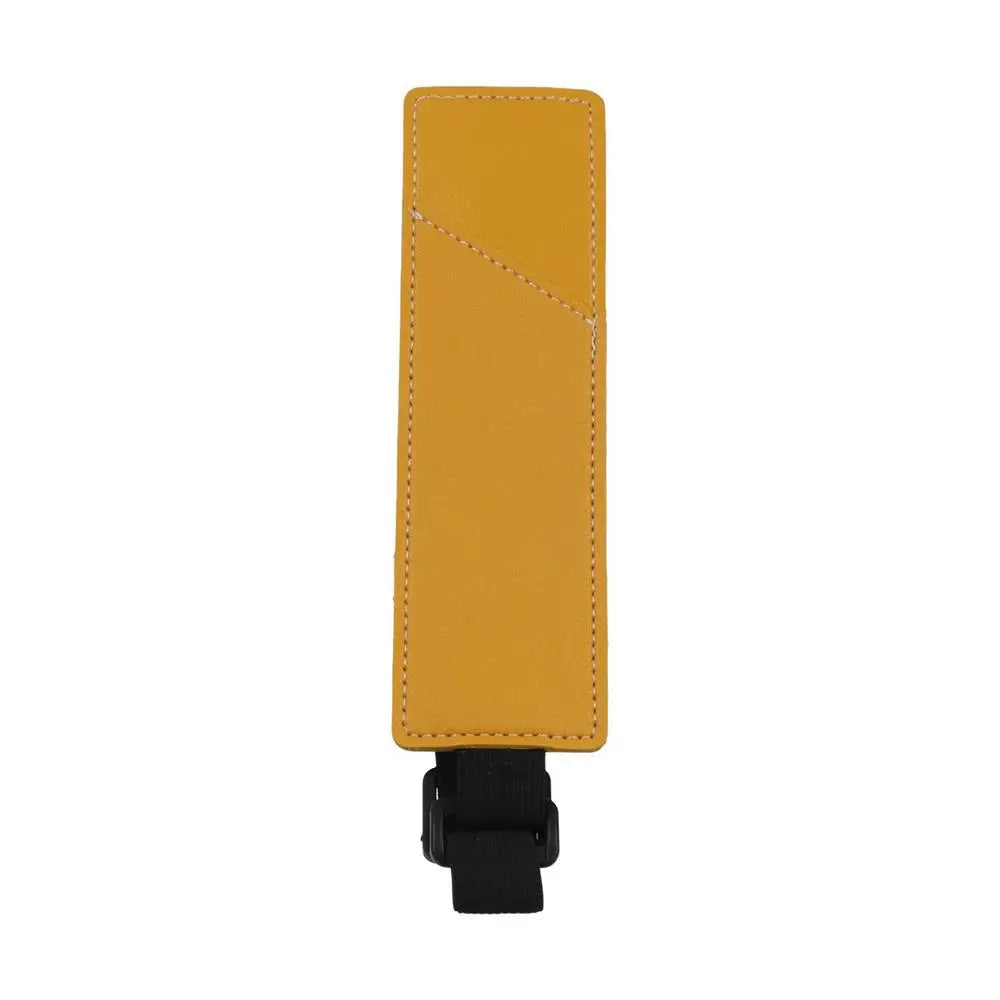 PU Leather Elastic Band Pen Holder Colorful Portable Pen Sleeve Pouch Easy To Store Detachable Pencil Holder Case for Notebook Peaceful Pleasures Health and Wellness yellow