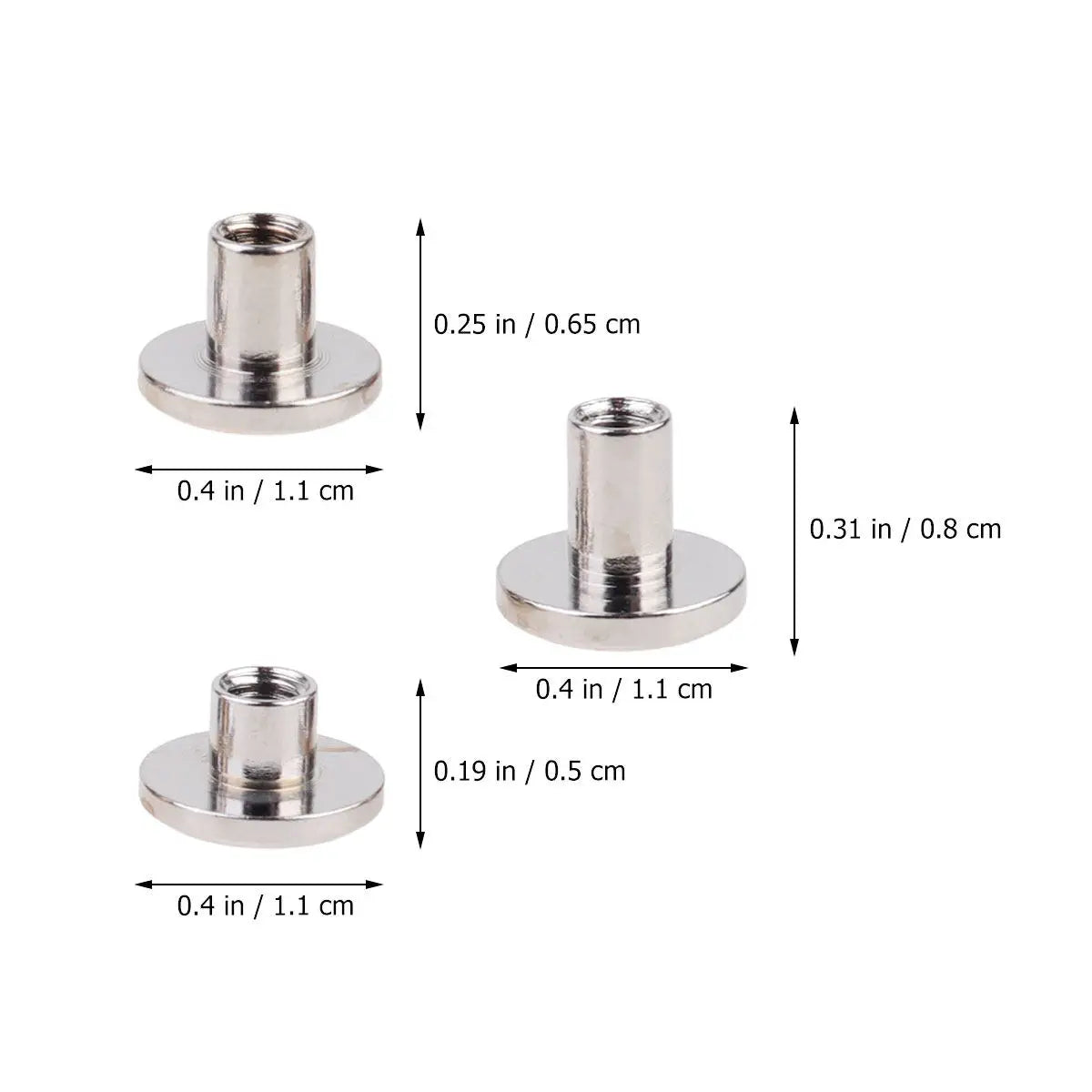 30Pcs Sturdy Flat Head Copper Rivets for Book Nails Luggage Belts Notebook Craft DIY Projects Silver Size 5Mm 6.5mm 8Mm Peaceful Pleasures Health and Wellness Silver