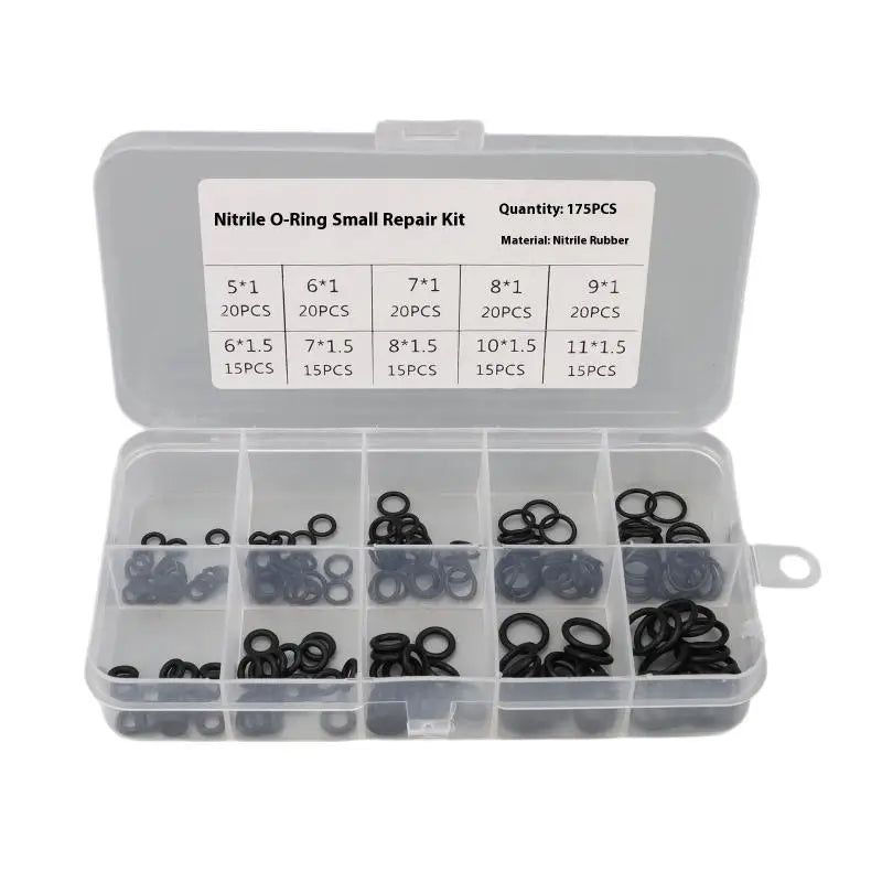 175/200Pcs Nitrile Rubber O-Ring Set | High Pressure Repair Kit O-Ring Gasket Kit Peaceful Pleasures Health and Wellness 175pcs