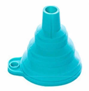 5PCS Foldable Silicone Kitchen Storage Tool, Portable Telescopic Funnel, Easy To Pack Accessories For Easy Storage reusable, non Peaceful Pleasures Health and Wellness Blue