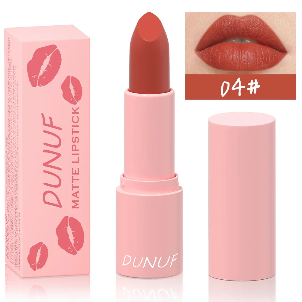 DUNUF Matte Lipstick – 24Hr Waterproof Non-Stick Lip Color