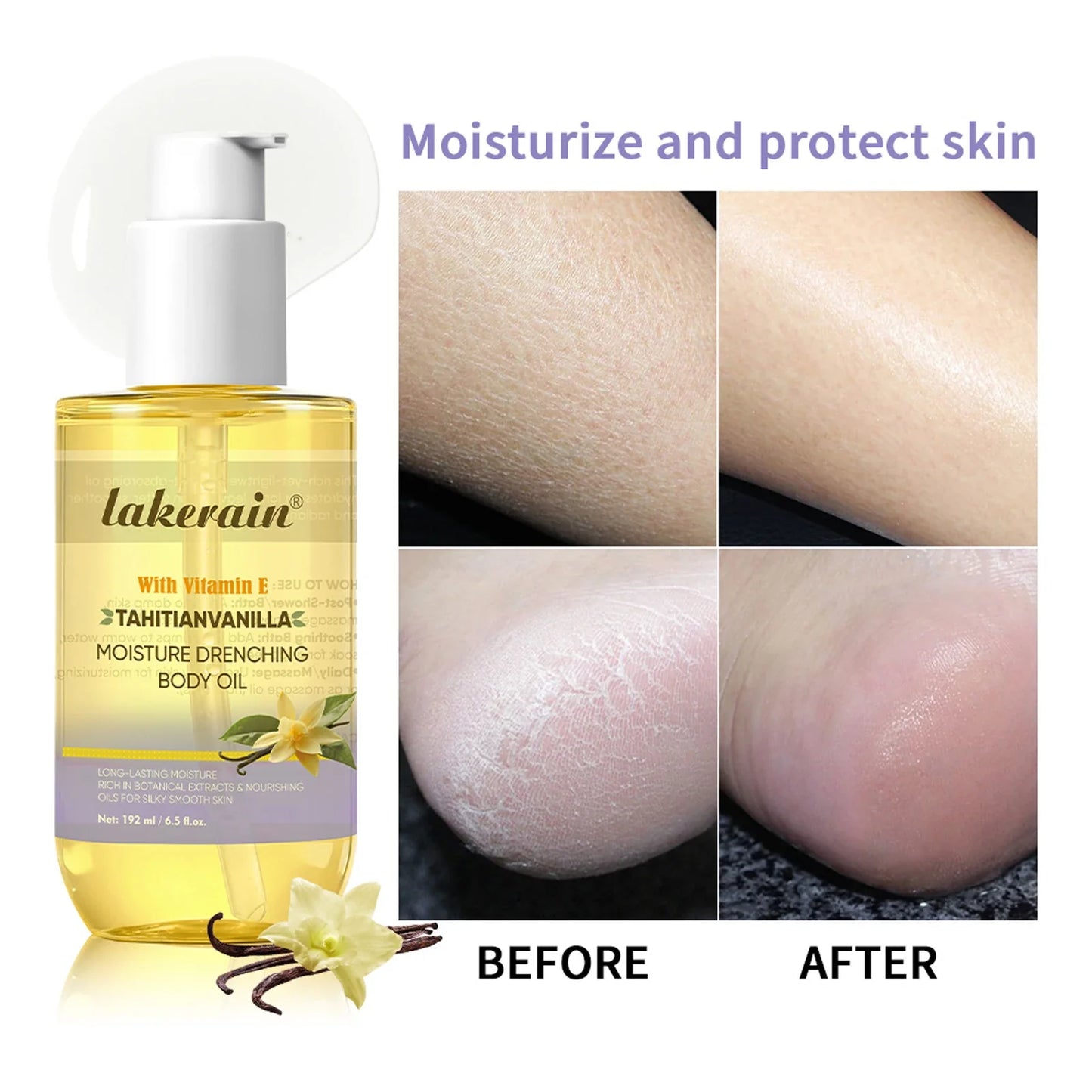 Cocoa Butter Body Oil – Shea, Vitamin E & Vanilla | 72Hr Hydration