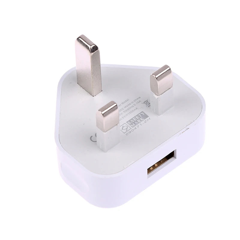 Dual Port USB Wall Charger 5V/2.1A UK 3 Pin Plug Adapter