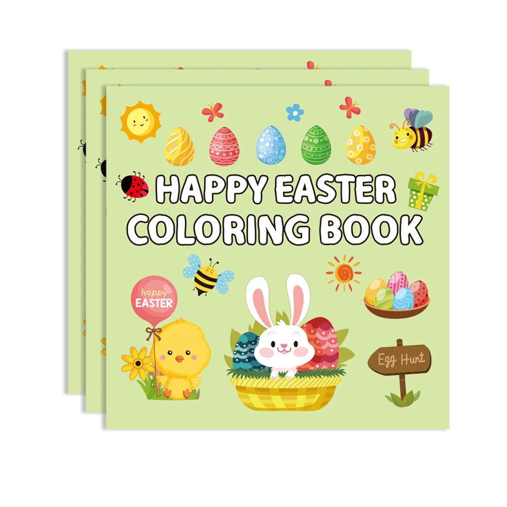 Bview Art Happy EASTER Coloring Book 40 Cartoon Doodles Kids 4 Years