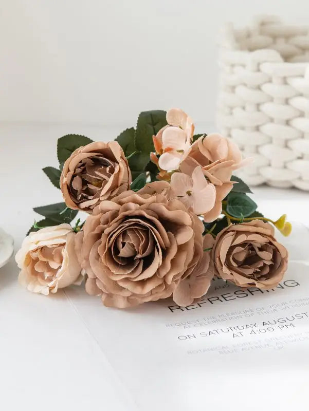 Artificial Silk Rose Bouquet for Wedding & Home Decor (2/4 Pack)