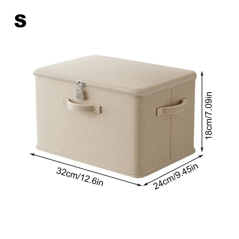 Lockable Storage Box, Odor Proof Stackable Container With Handle, Washable Shelf Baskets For Blanket Clothing Toys Home Organiza Peaceful Pleasures Health and Wellness S cream colored
