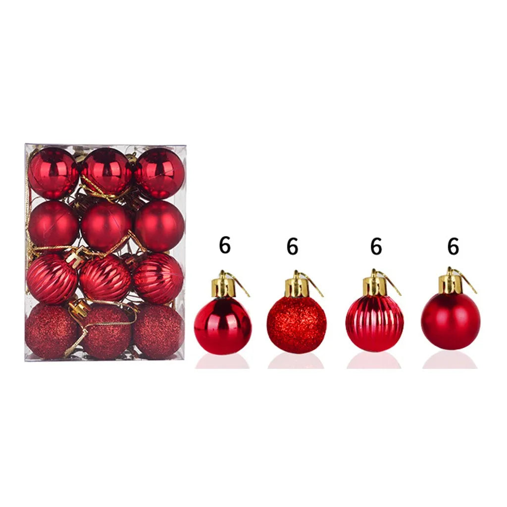 30mm Christmas Xmas Tree Ball Bauble Hanging Home Party Ornament Decor 24pc Tree Decoration Balls Xmas Party Hanging Pendant Peaceful Pleasures Health and Wellness C 3cm