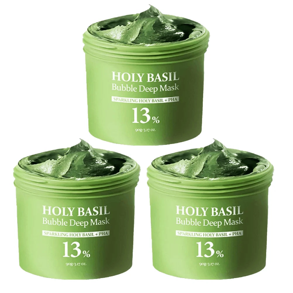 1/3pc Holy Basil Sparking Bubble Mask Cleansing Moisturizing Removes Blackheads Shrink Pores Makes the Skin Refreshing and Shiny Peaceful Pleasures Health and Wellness C