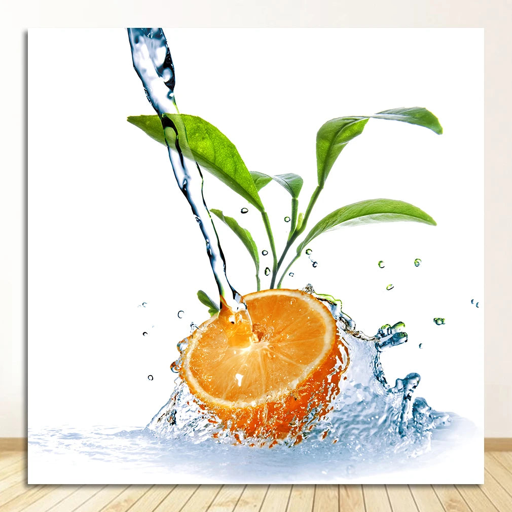 Lemon Bicycle Canvas Wall Art | Nordic Kitchen Bathroom Poster