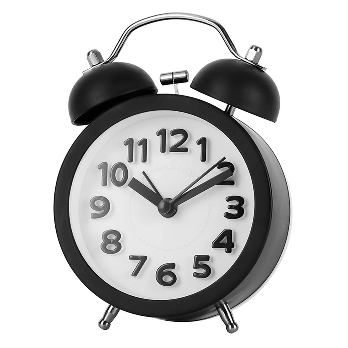Retro Twin-Bell Alarm Clock | Silent Night Light Bedside Clock