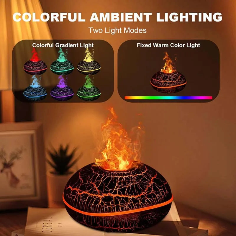 Colorful Volcano Design Electric Plastic Ultrasonic Humidifier 200ml Fragrance Diffuser Essential Oils 1 Year Warranty Household Peaceful Pleasures Health and Wellness