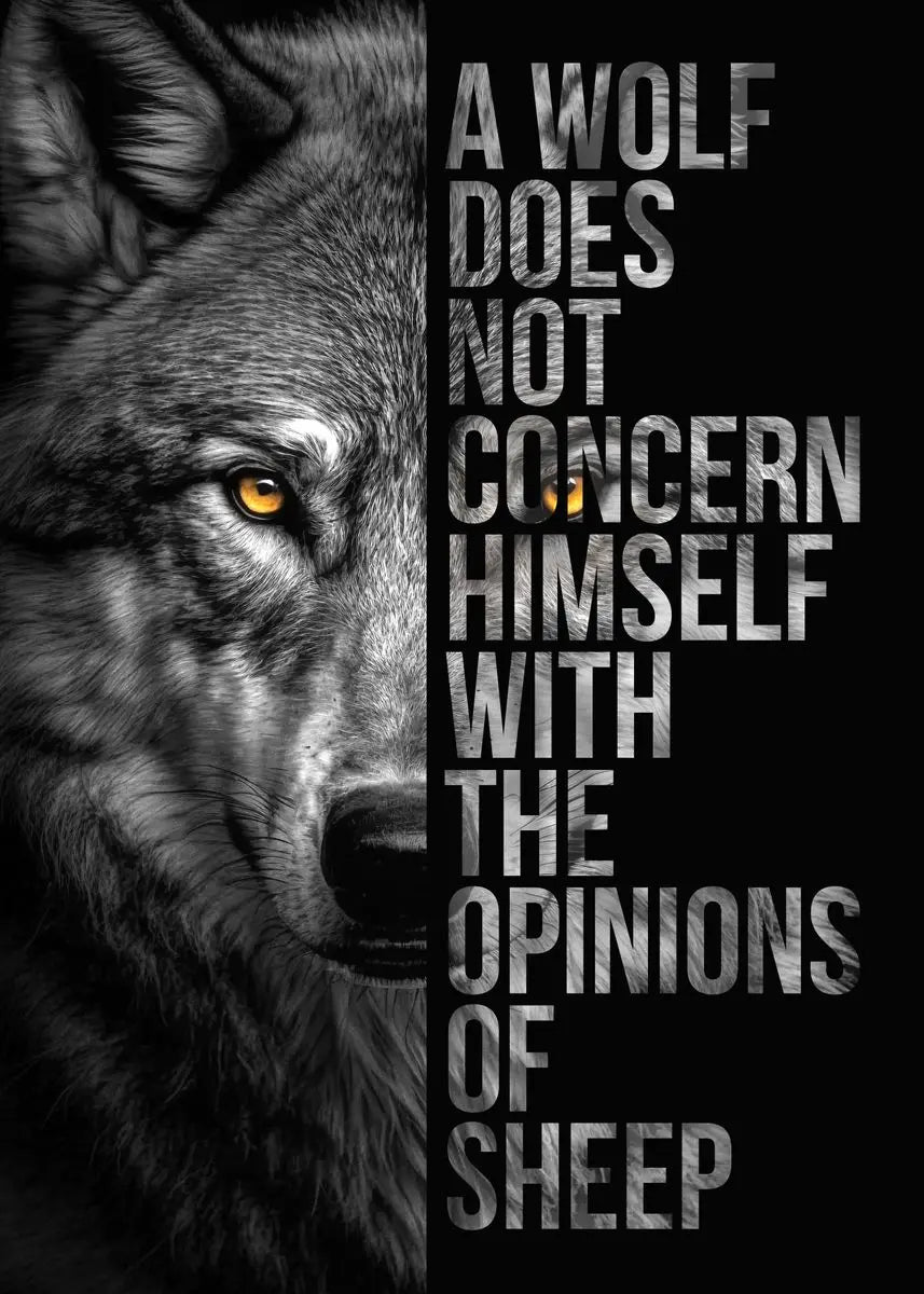 Animal Motivation Quotations Poster Lion Tiger Wolf Leopard Canvas Painting Modern Art Prints Wall Picture for Living Room Decor Peaceful Pleasures Health and Wellness TG051-4 30x40cm