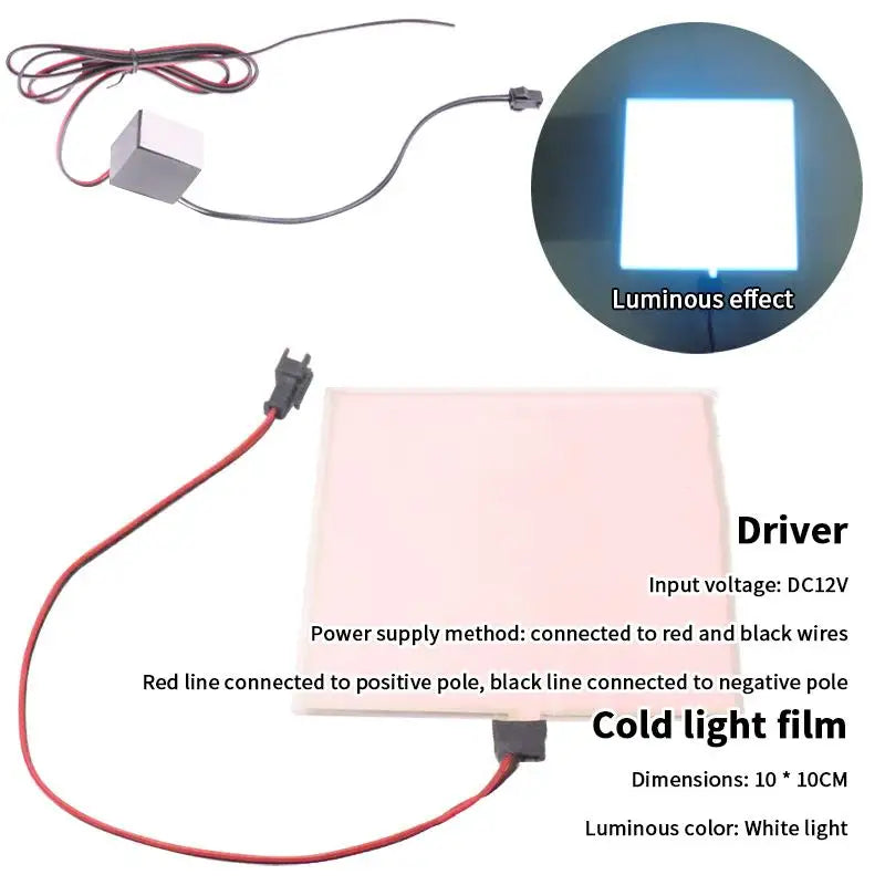 1 Piece 12V EL Flexible Electroluminescent Cold Light Source Cuttable DIY Luminous Frame Backlight Model Environmental Source Peaceful Pleasures Health and Wellness White