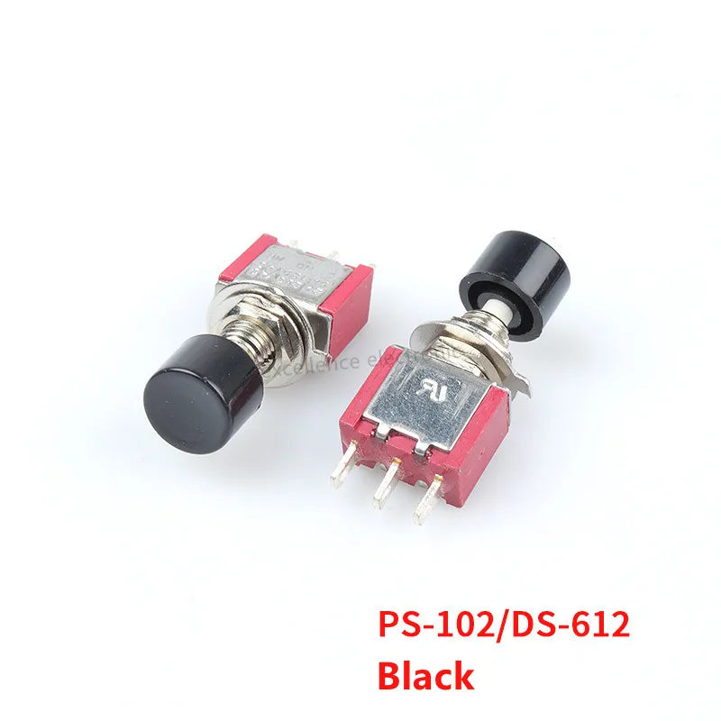 5Pcs PS-102 DS-612 3Pin 6mm Mini Momentary Automatic Return Push Button Switch ON-(ON) 2A 250VAC/5A 120VAC Toggle Switches Peaceful Pleasures Health and Wellness DS-612 Black
