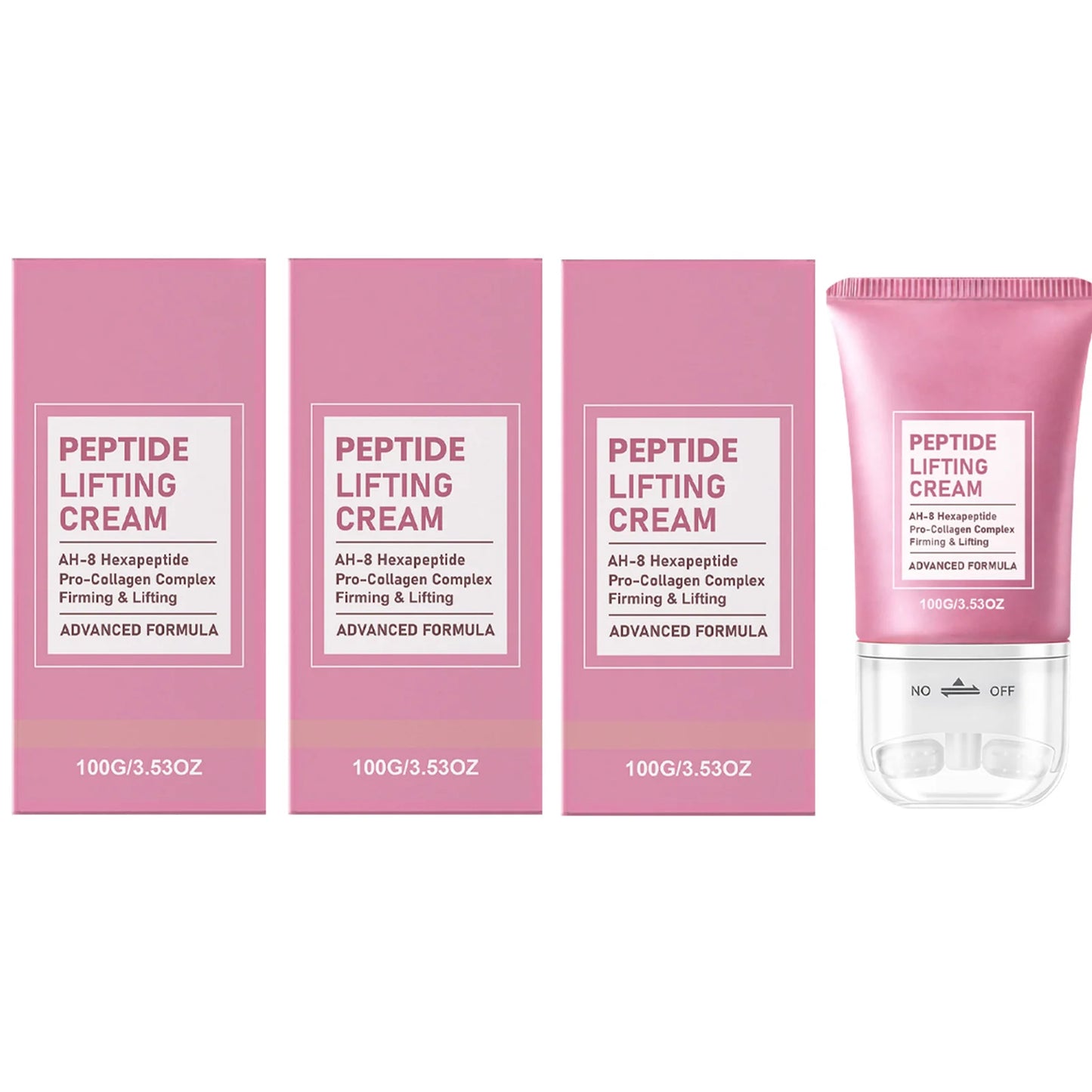 Neck Care Cream Firming & Lifting Skin Reduce Wrinkles Refreshing Texture Reducing Neck Wrinkles Roller Massage Easily Absorbed Peaceful Pleasures Health and Wellness 3 x 100g Boxed