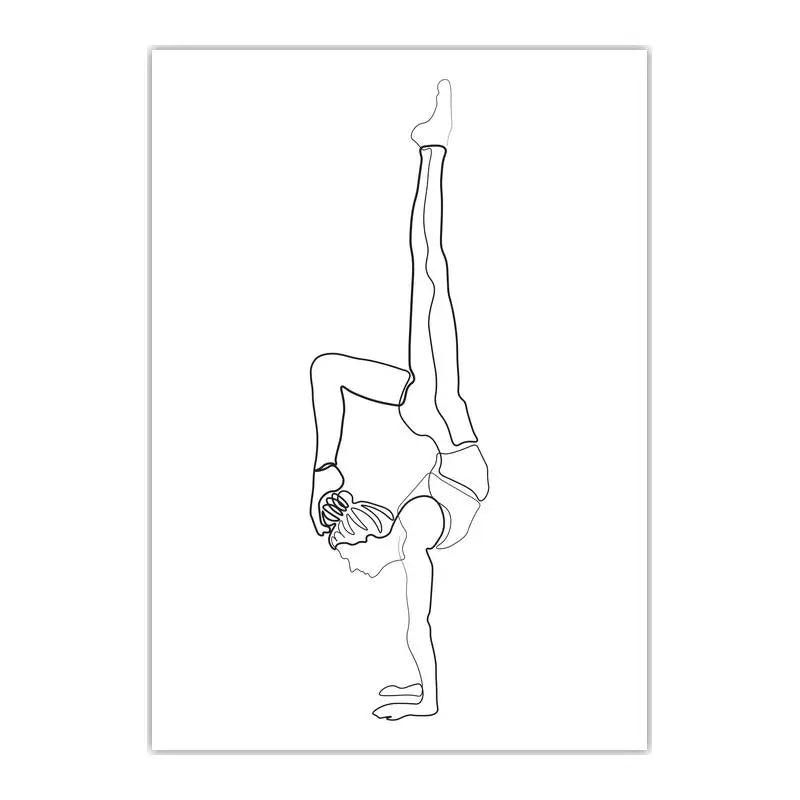 Black & White Yoga Woman Canvas Wall Art | Nordic Minimalist Canvas Wall Art Peaceful Pleasures Health and Wellness 02 50x70cm NoFrame China Mainland