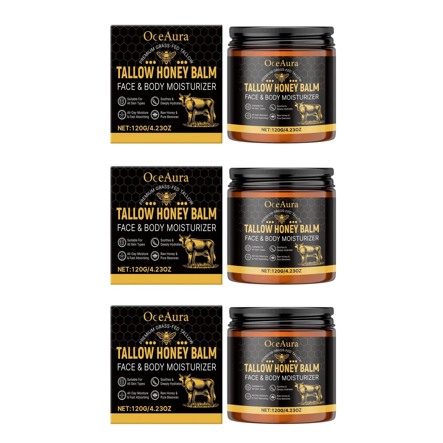 Tallow Honey Balm – Hydrating Brightening Firming Body Cream