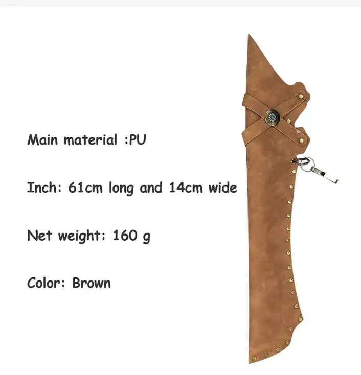 PU Leather Arrow Quiver Archery Bag Brown Black Retro Hunting