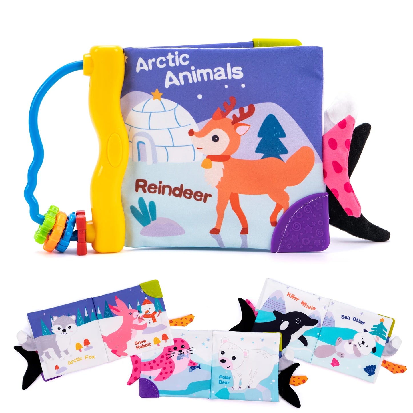 Soft Baby Cloth Book 3D Animal Tail Newborn Montessori Education Toy
