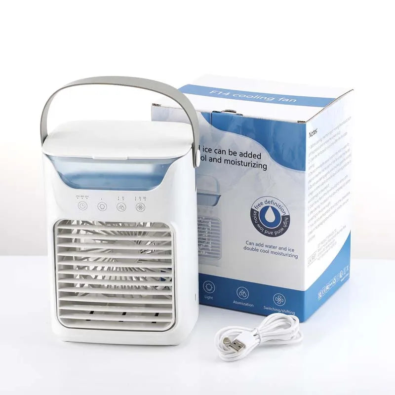 Portable Space Usb Charger Head Adjustable air Water Ice Household Desk Top Water air Cooling Fan Cooler with Water tank Peaceful Pleasures Health and Wellness