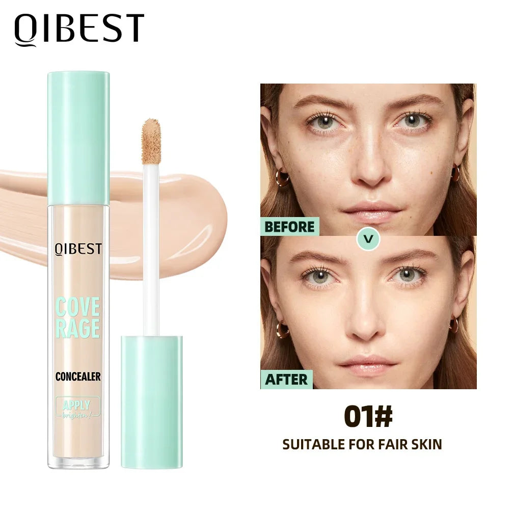 QIBEST Liquid Foundation Cream For Face High Coverage Makeup Base Waterproof Moisturizing Concealer Professional Cosmetics Peaceful Pleasures Health and Wellness 01