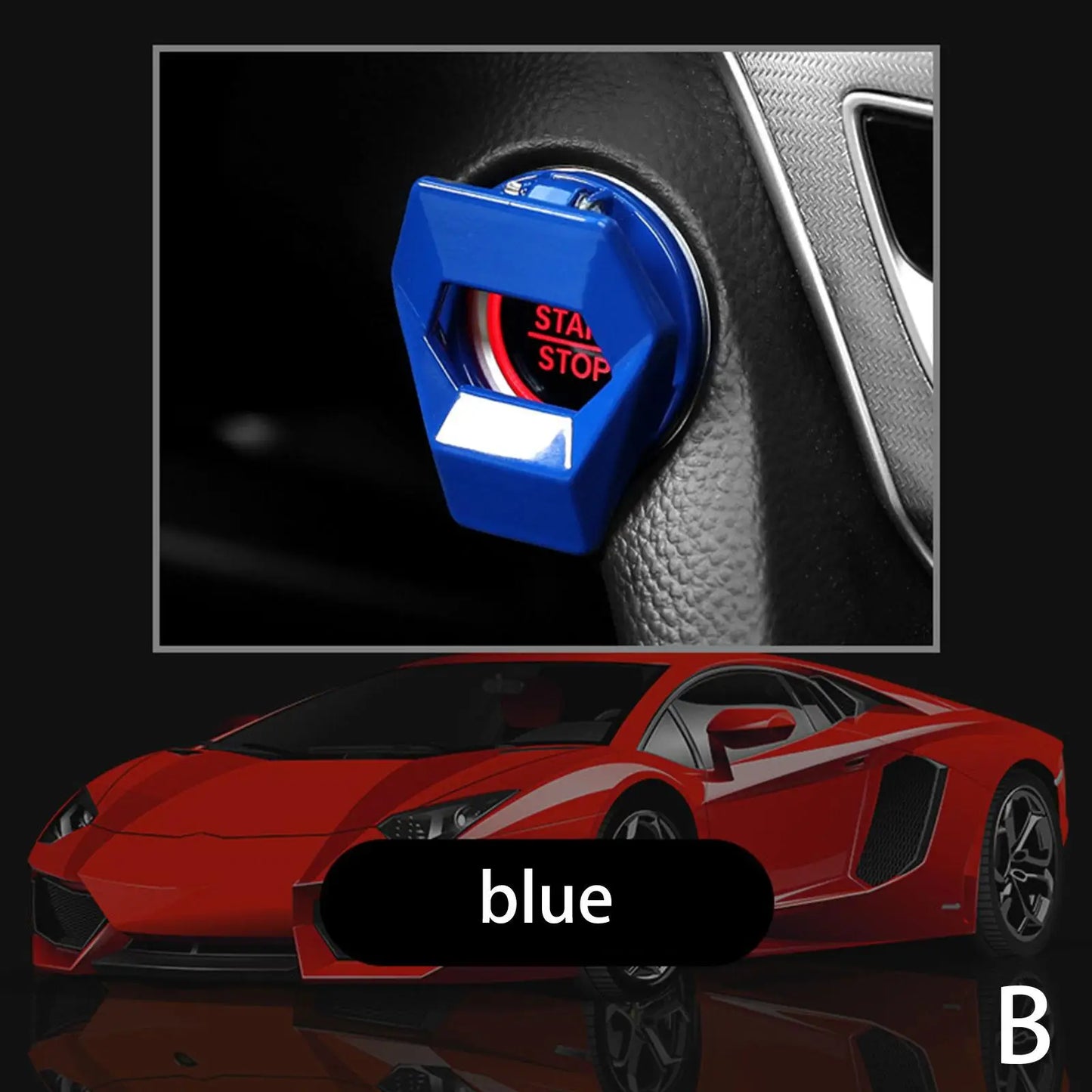 Car Engine Start Stop Switch Button Cover Ignition Anti-scratch Protection Decorative Car Auto Accessories Interior Car-Styling Peaceful Pleasures Health and Wellness B