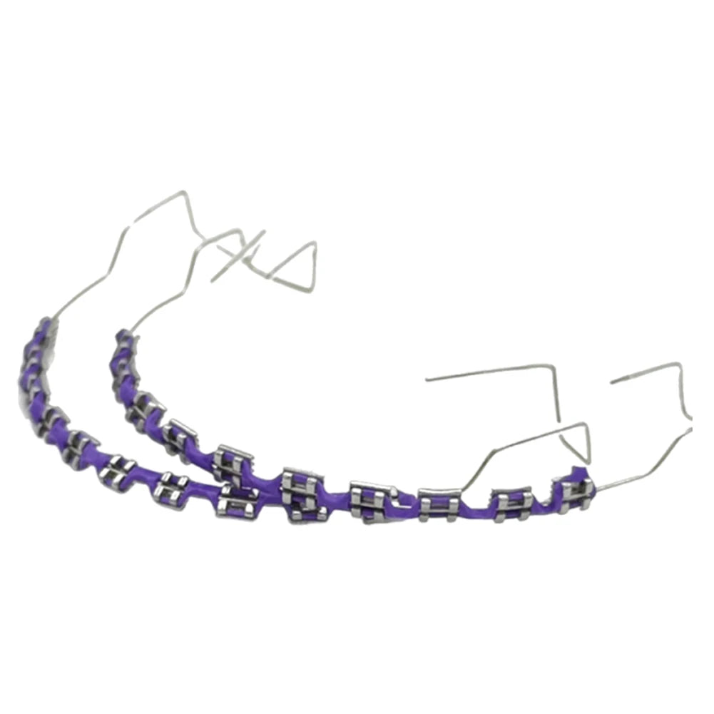 Temporary Tooth Decoration Dental Fake Braces Orthodontic Braces Dental Metal Bracket Practice Props for Dental Students Peaceful Pleasures Health and Wellness Purple