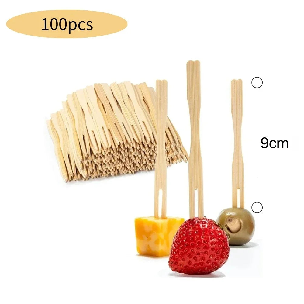 100 Bamboo Skewers – Paddle Picks for BBQ, Cocktails & Appetizers Bamboo Skewer Picks Peaceful Pleasures Health and Wellness 100pcs-9cm 1