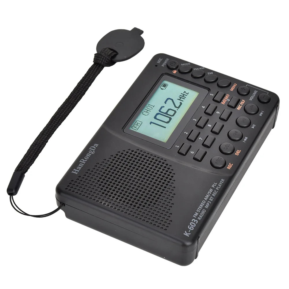 USB MP3 Digital Recorder Support TF Card Bluetooth Radio HRD-603